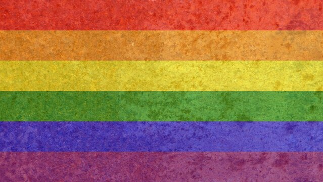 Rusty iron pride rainbow flag background vector