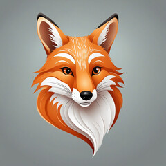 Obraz premium Flat logo illustration of a wonderful fox