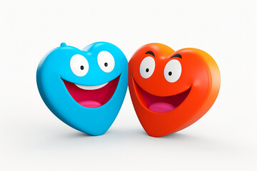 An adorable 3D love emoticon sculpted from colorful clay expressing affection through charming movements. Ai generated