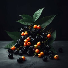 A pile of berries sitting on top of a table