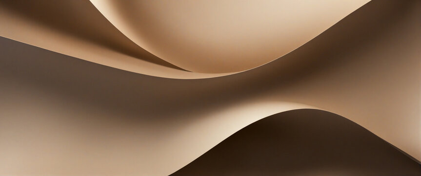 Brown beige color gradient wave on dark background grainy texture effect abstract banner website header design