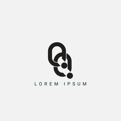 Letter QQ and Q monogram initial logo, geometric, modern, gradient, grid logo