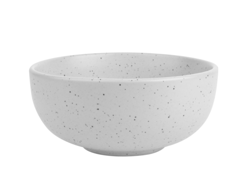 Ceramic Stoneware White Speckled bowl on transparent png