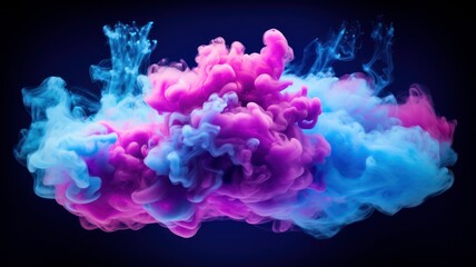 Fototapeta premium Abstract smoky cloud, vivid vibrant colours, blue, pink, purple background. cloud, a soft Smoke cloudy wave texture background. 