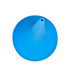 Medical pear rubber blue enema Isolated on white background. enema for cleaning intestines and treating diseases of digestive system and cleaning body.