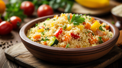 couscous with vegetables and parsley healthy recipe