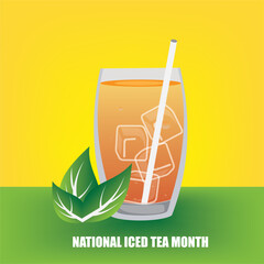 National Iced Tea Month vector graphic good for National Iced Tea Month celebration. flat design..simple and elegant design