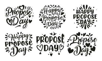 Happy propose day SVG vector t shirt design print ready file. Anniversary, marriage, love quote for printing on t-shirts, Valentine's day presents., mugs, glasses, Couple typography design