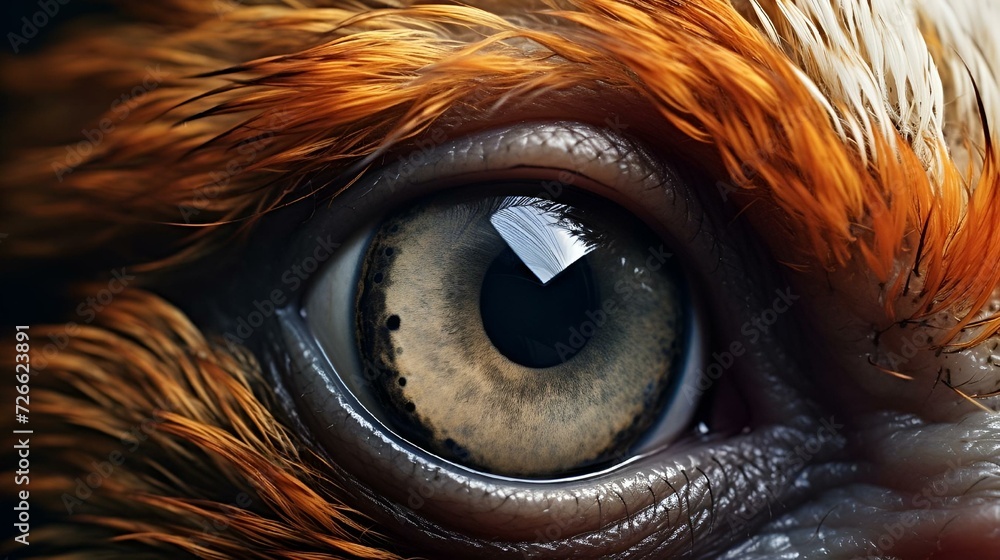 Poster AI generated illustration of an animal eye, showcasing intricate details