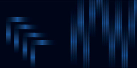Abstract blue glowing geometric lines on dark blue background. Modern shiny blue circle lines pattern. Futuristic technology concept.