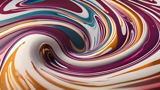 A liquid marble marvel with colorful swirls and patterns creating a mesmerizing and relaxing effect. Abstract motion background