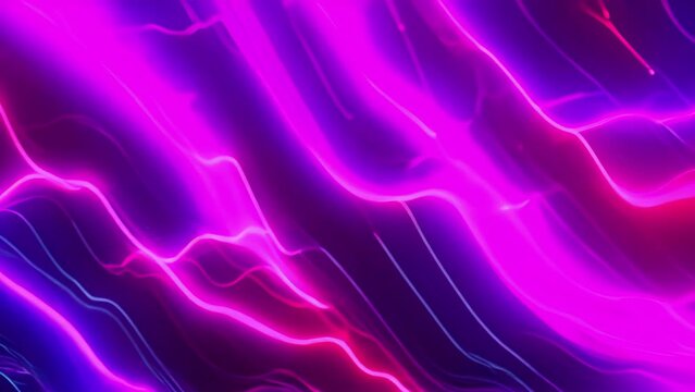 A breathtaking array of neon waveforms creating a multidimensional visual experience. Abstract motion background