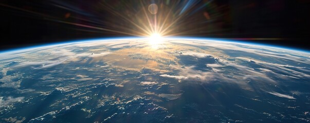 earth and sun HD 8K wallpaper Stock Photographic Image
