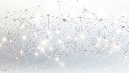 Obraz premium network of dots connected by lines against white background