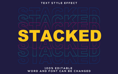 Colorful stacked text effect
