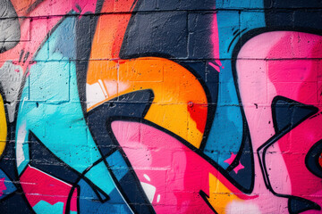 Urban graffiti wall background, an edgy and streetwise scene featuring a graffiti-covered wall with vibrant colors and bold expressions.
