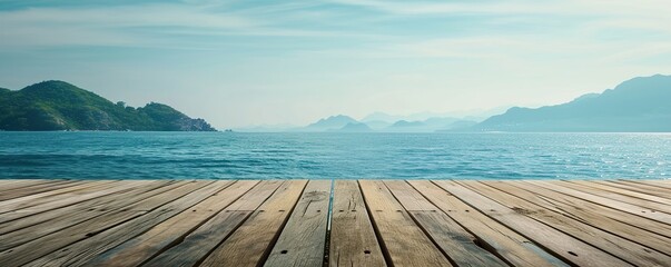 wooden bridge over the sea HD 8K wallpaper Stock Photographic Image - obrazy, fototapety, plakaty