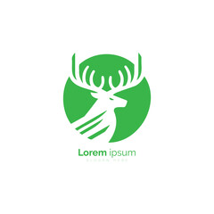 Elegant Stag Silhouette Logo Representing Nature and Wildlife, Perfect for Branding