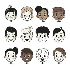 set of cartoon faces