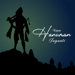 Fototapeta na wymiar Vector Happy hanuman jayanti hindu festival celebration banner design.