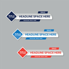colorful lower thirds set template vector. Set of TV banners and bars for news and sport channels .