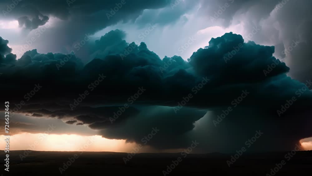 Wall mural the sky darkens as angry storm clouds gather and begin to slowly move closer.