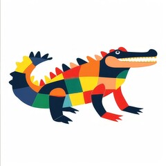 wild crocodile logo minimalistic vector style 
