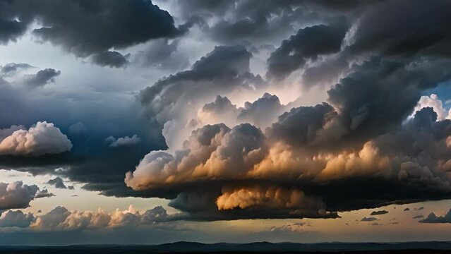 The dark and turbulent gathering of storm clouds paints a formidable picture in the sky.