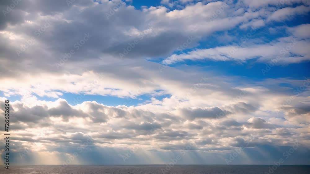 Poster A mesmerizing display of cirrus clouds creating a tapestry in the sky.