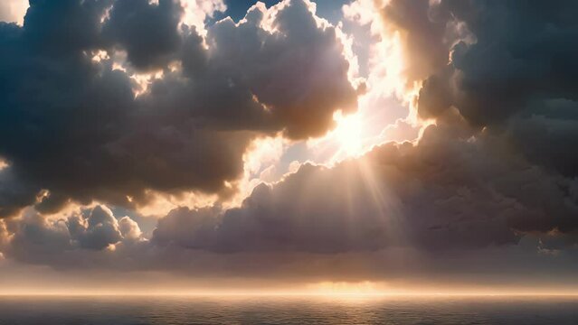 The sky becomes a canvas as sun rays paint through the clouds