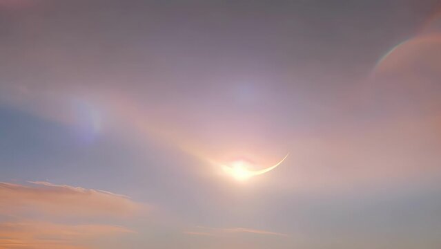 Filmy skies with sundogs and halos adding a touch of magic to the sun
