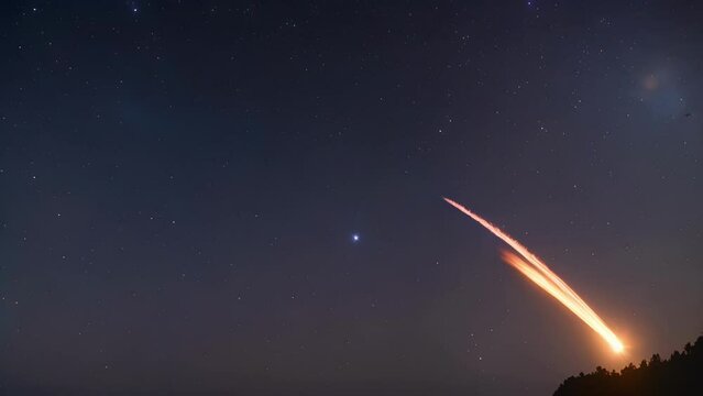 As the night sky deepens a shooting star adds a touch of whimsy to the atmosphere.