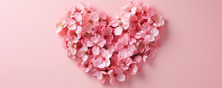 pink heart on a white background HD 8K wallpaper Stock Photographic Image