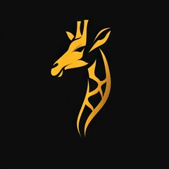wild giraffe logo minimalistic vector style 
