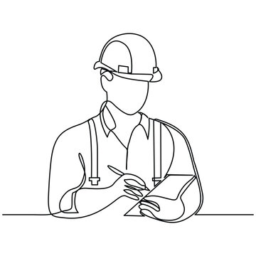 recommend clip art: Continuous One line labor day concept outline vector art illustration design.
                    