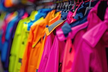 Colorful Rain Jackets on Display