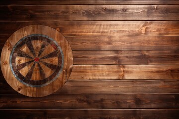 Fototapeta premium Vintage Dartboard on Wooden Background