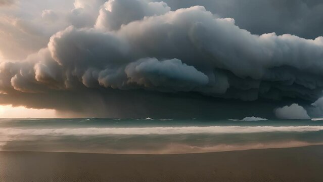 A powerful shelf cloud hangs above the open water signaling a change in the peaceful atmosphere.