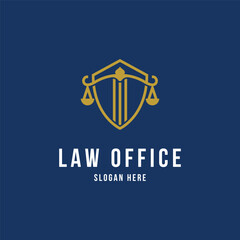 Law office logo design idea with shield