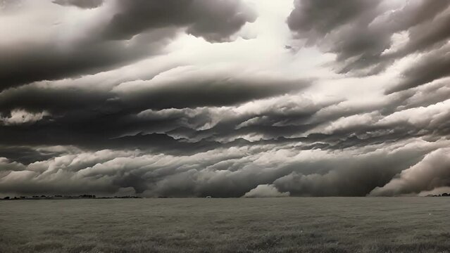 The asperatus clouds create a contrast of light and shadow adding depth and dimension to the sky.
