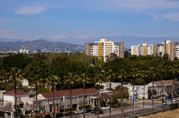 Obraz premium California USA May 17, 2023 Los Angeles view of Los Angeles from the observation deck of the movie museum