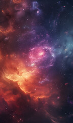 Fototapeta na wymiar Colorful fantasy galaxy view background