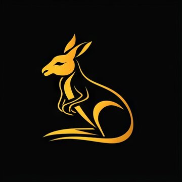 wild kangaroo design logo with a minimalistic and vector-style aesthetic
