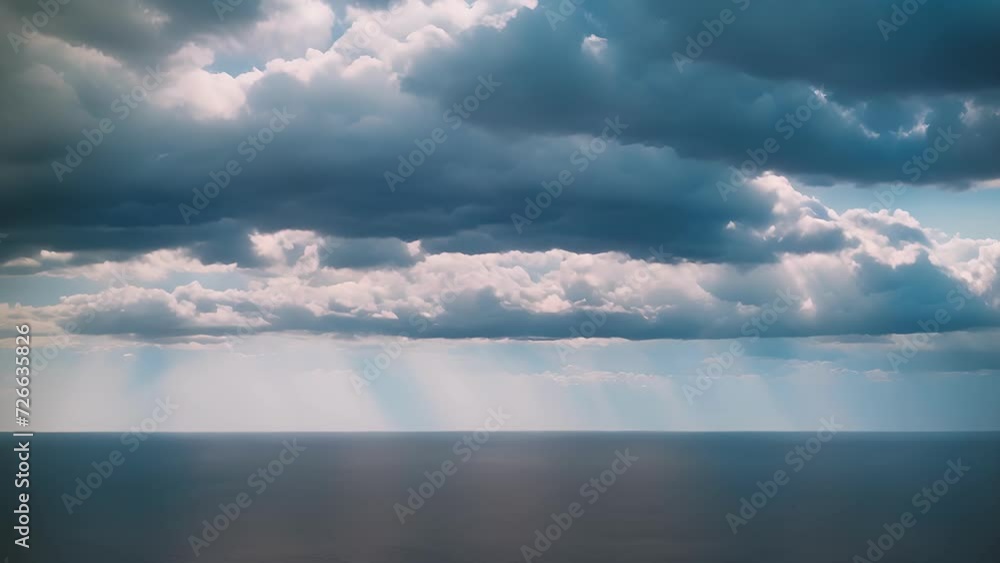Poster The sky painted with a blanket of clouds covering the entire visible horizon.