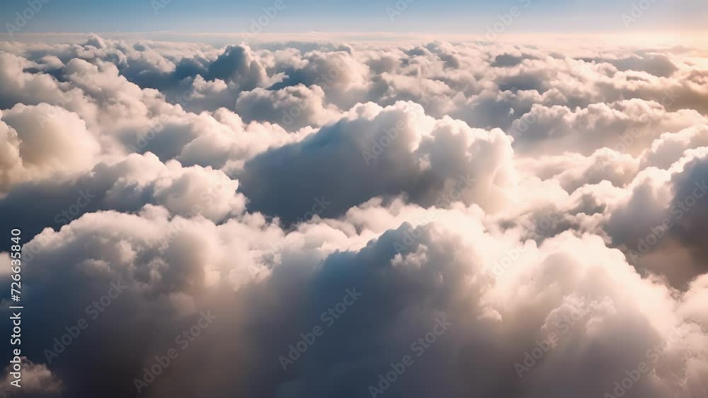 Poster A mesmerizing display of clouds stretching from east to west enveloping the sky in a soft cover.