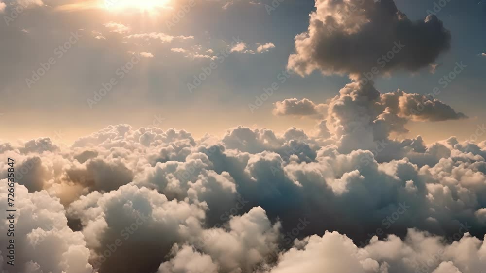 Poster A mesmerizing sight of clouds merging with the horizon creating a seamless transition between sky and earth.