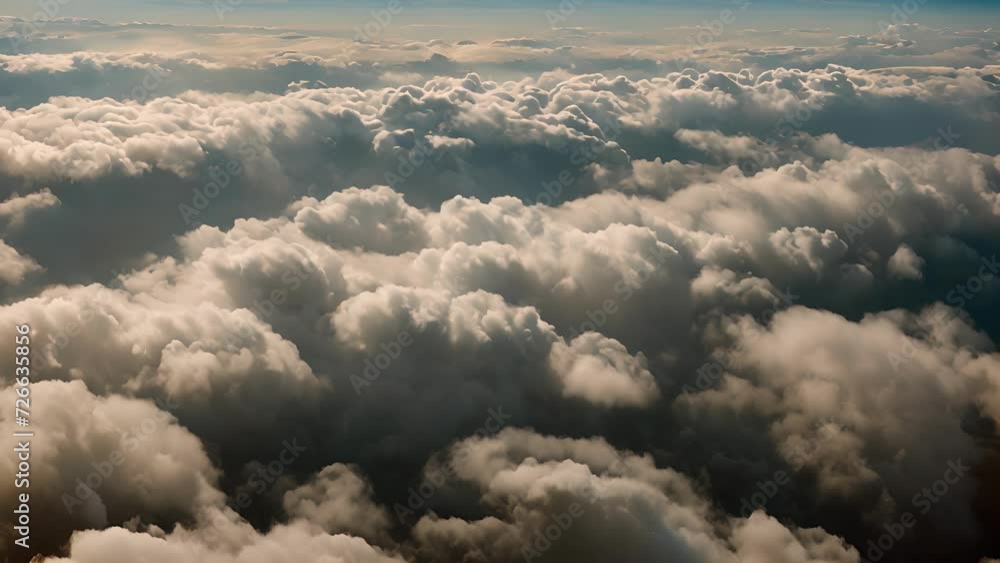 Poster The earth hidden under a sprawling layer of clouds providing a spectacular overhead view.
