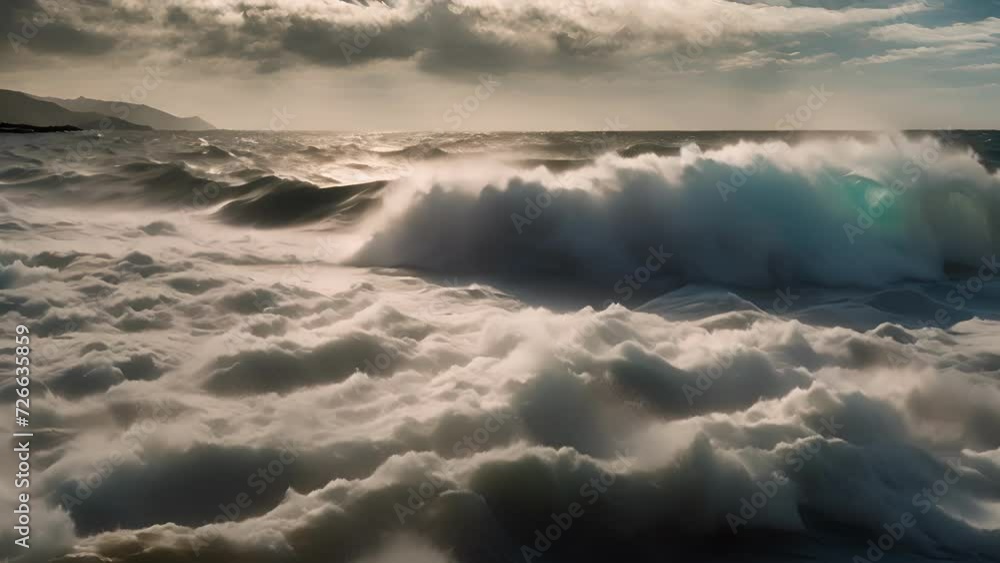 Poster The oceans stoic surface is brought to life by the movement of cloud shadows.