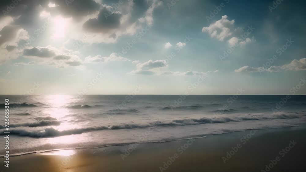 Poster The ocean becomes a stage for shadows to play as clouds drift by.