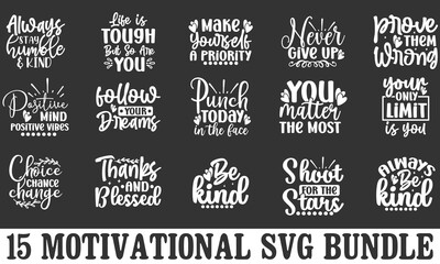 Fototapeta premium 15 Motivational SVG Design Bundle
